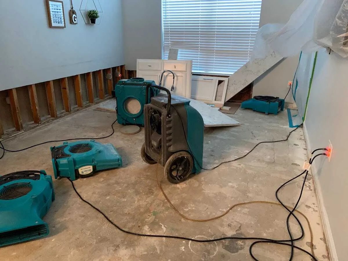 Dehumidifier in flood-cut room for Water Extraction & Removal in Pauls Valley